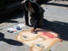 Creating Lucille Ball in chalk at the Downtown Burbank Arts Festival