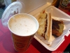 Papaya shake and a hot dog for much less than the cost of parking