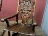 Elaborate wooden chair carved by Osvaldo and Michael Orellana