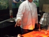 Grilling up meat at the Brandt Beef booth