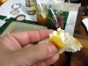 Fresh goat cheese with orange marmalade from the Soldead Goat booth