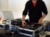 A DJ spun vinyl all afternoon