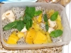 Dragon fruit, golden kiwi, lychee and jackfruit salad