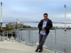 The Bob Kerrey Pedestrian Bridge by day