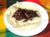 The makings of a chapulin taco