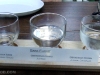 A flight of sake in Chaya's beer garden