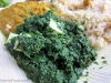 Palak paneer with red lentil daal