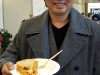 Eddie Lin models the amazing duck pie