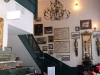Staircase to the second floor with memorabilia
