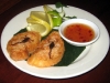 Scorpions dancing across shrimp toast