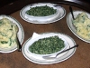 Creamed spinach and garlic mashed potatoes with spinach