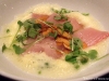 Hamachi with orange citrus foam