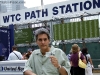Outside the temporary World Trade Center PATH train station in 2007