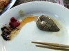 A piece of fresh cooked pork kidney