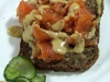 Gravlax sandwich with mustard sauce