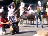 Firing wieners from hot dog cannons into the crowd