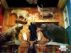 Wildlife keep watch over the restroom