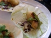 Crispy shrimp in lettuce cup shells
