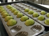 Hot, fresh green tea Madeleines