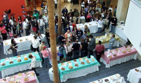 A chicken eye view of the pie judging in progress