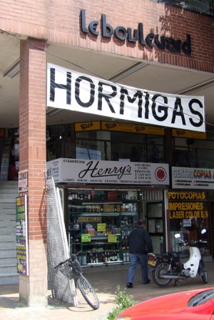 One of the cigar and liquor stores in Bogotá selling hormigas
