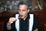 Enjoying a turtle kebab at Luigi Ortega