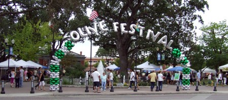 It is difficult to miss the Olive Festival entrance