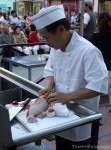 Chef Sito of Golden Dragon prepares steamed rock cod