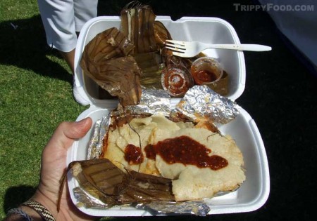 The chicken mole tamale from El Oaxaco