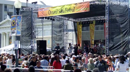 The stage and hopping dance floor at the Oxnard Salsa Festival
