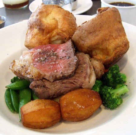 Roast dinner with Yorkshire pudding