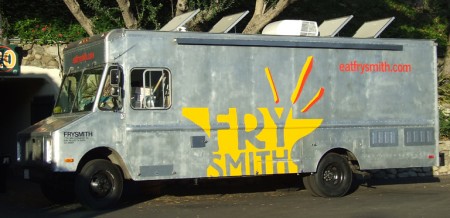 The gleaming metal Frysmith truck