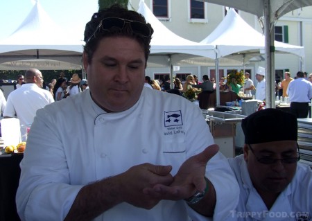 David LeFevre (then with Water Grill) shucks imaginary oysters