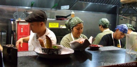 The busy kitchen staff at A-Frame