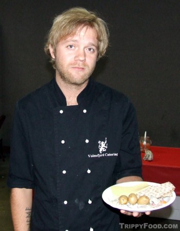 Chef Andreas Volmefjord presents the herring plate