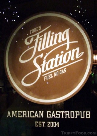 The window at The Filling Station boasts its age