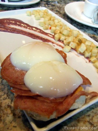 Globes of joy - slow cooked eggs on the Kona Benedict