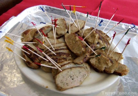 Sliced meatballs from Red Viking Restaurant for a Taste of Solvang