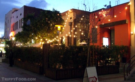 The back patio at Kings Row in Pasadena