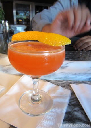 Intro to Aperol featuring Aperol, gin, lemon juice, and angostura bitters