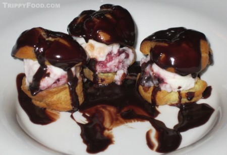 Profiterole, ice cream-filled puff pastries