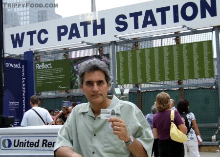 Outside the temporary World Trade Center PATH train station in 2007