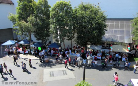 The row of vendors participating in the menudo contest