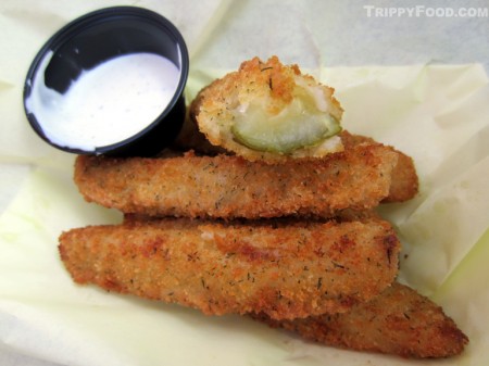 The delicious deep fried dill pickles from The Ranch