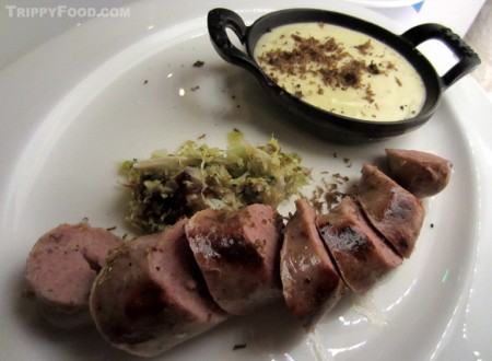 Boudin blanc with puréed potato