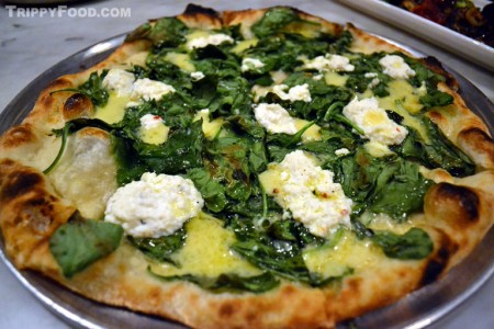 The Testa Verde with ricotta and Irish cheddar cheeses and spinach