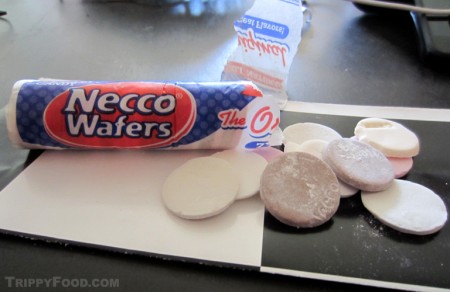 The dark Necco wafers are licorice flavored