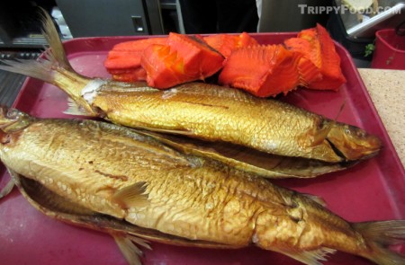 House-smoked whitefish and barbecued cod