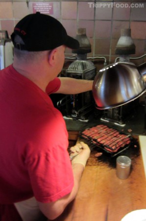 Preparing a batch of burgers