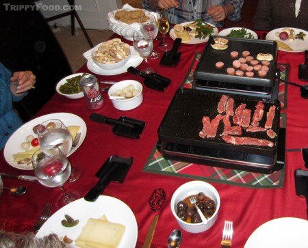 Dual raclette grills working overtime